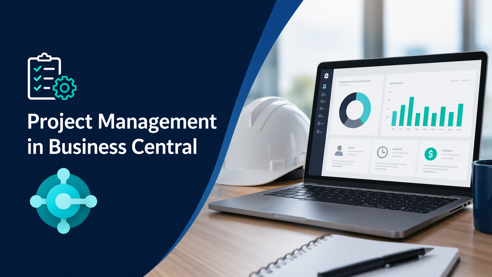 Project management dashboard in Microsoft Business Central showing project performance and resource tracking